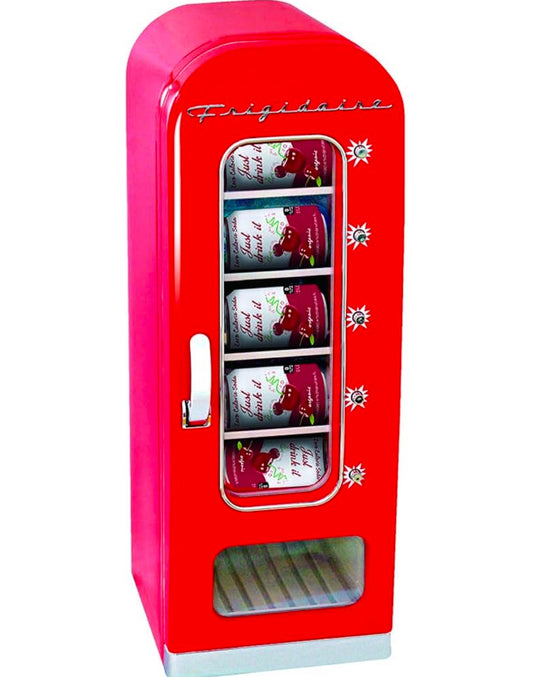 Retro 10-Can Mini Fridge Vending Machine with Window