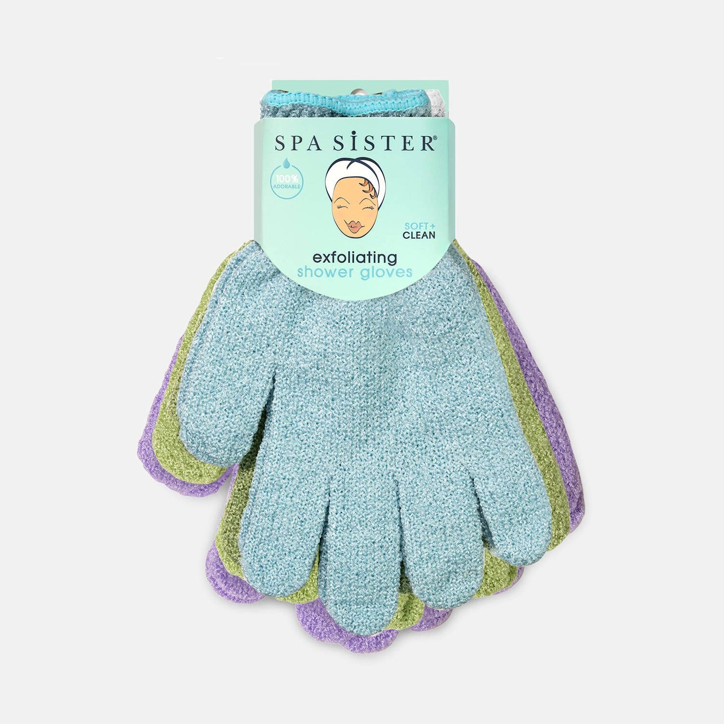 Exfoliating Shower Gloves - Three Pairs: GREY / CHARCOAL / BEIGE
