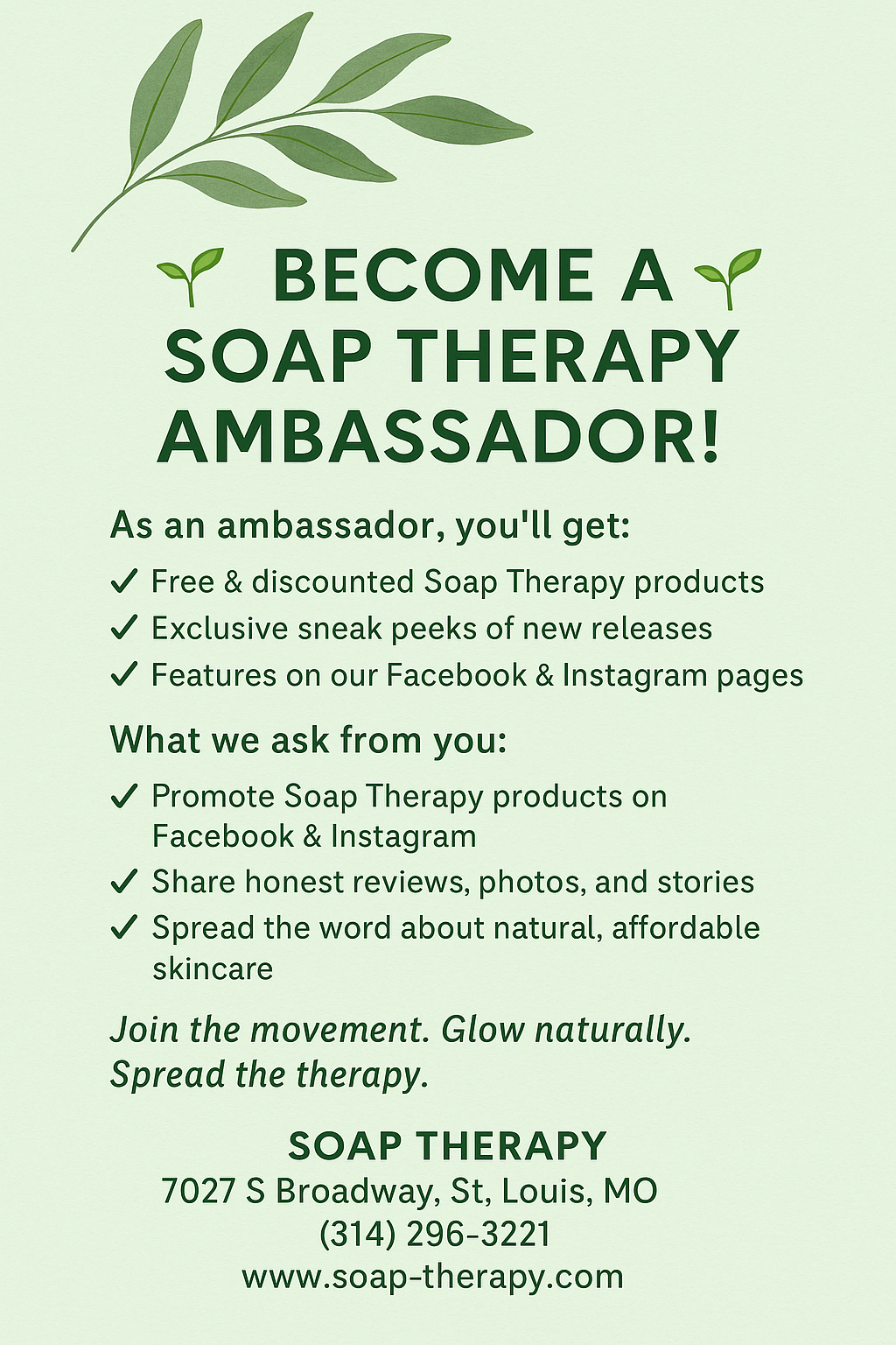 Soap Therapy Ambassador Program