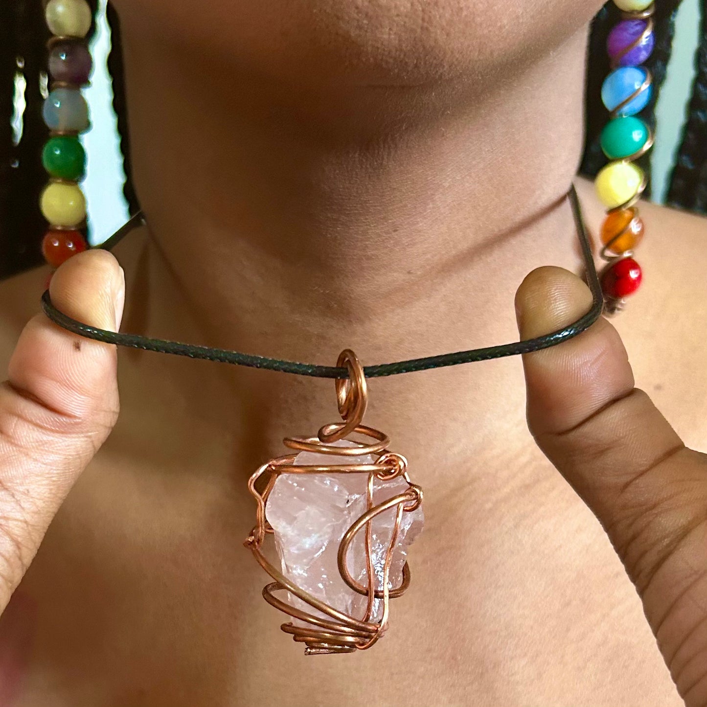 Custom Rose Quartz Crystal Necklace