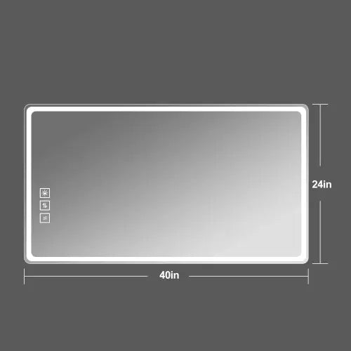 40*24 Inch Led Bathroom Mirror Vanity Mirrors & Front Light