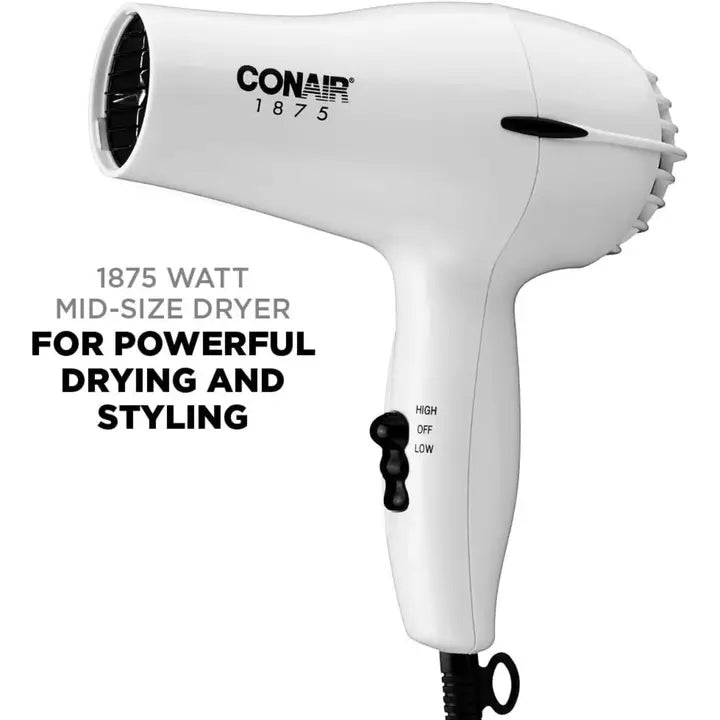 Conair 1875W Cool Shot Hair Dryer Mid-Size Blow Dryer