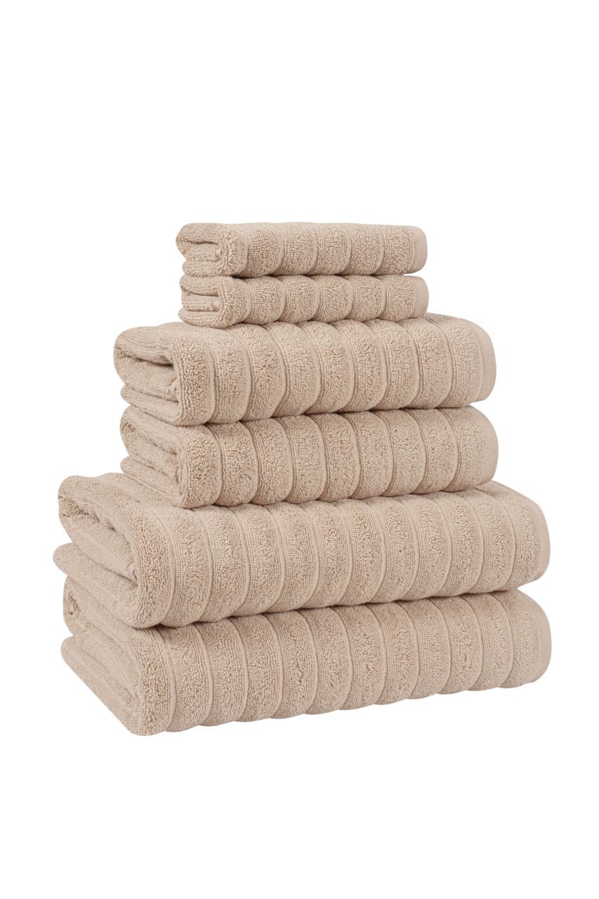 Euphoria Luxury 6-Piece Turkish Cotton Towel Set - Beige: