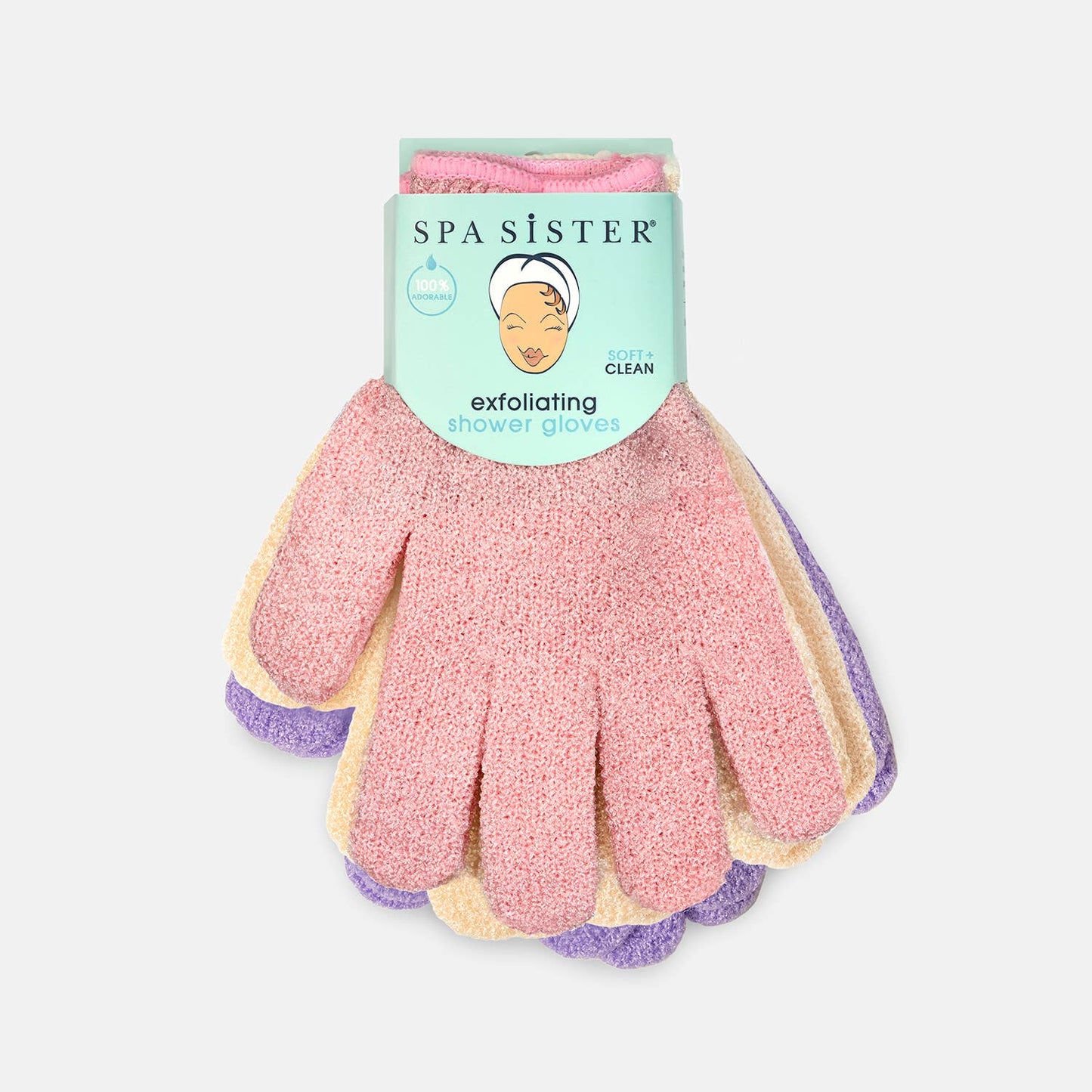 Exfoliating Shower Gloves - Three Pairs: GREY / CHARCOAL / BEIGE