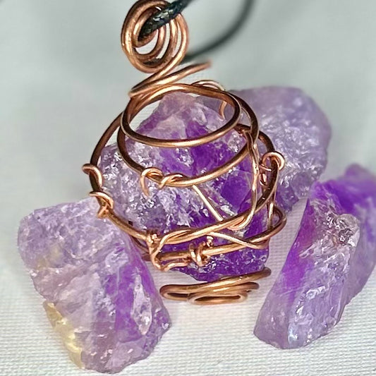 Custom Purple Amethyst Crystal Necklace
