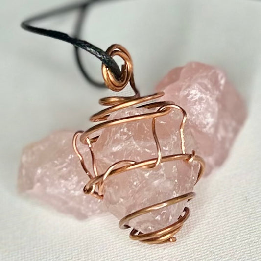Custom Rose Quartz Crystal Necklace