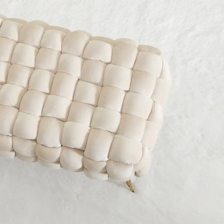 Mirage Velvet Woven Bench Ottoman