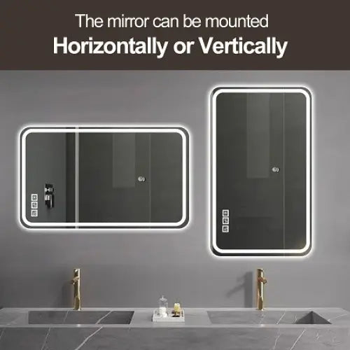 40*24 Inch Led Bathroom Mirror Vanity Mirrors & Front Light